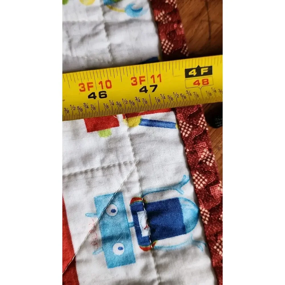 Alpha-Bots Print by Danielle Leone Hand Sewn Baby Learning Crib Quilt Nursery